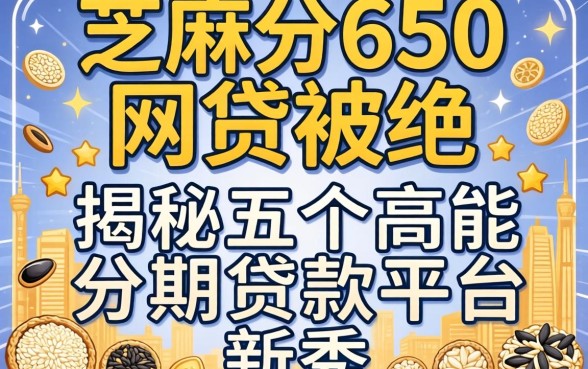 芝麻分650网贷被拒，揭秘五个高能分期贷款平台新秀