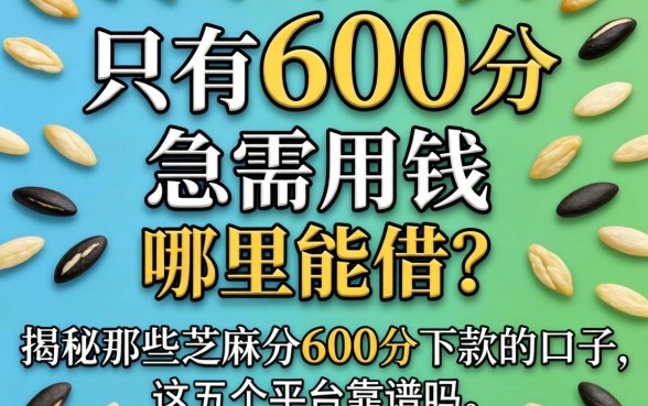 芝麻分只有600分急需用钱哪里能借？揭秘那些芝麻分600分下款的口子，这五个平台靠谱吗？