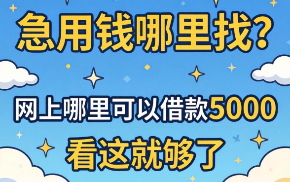急用钱哪里找?网上哪里可以借款5000看这就够了
