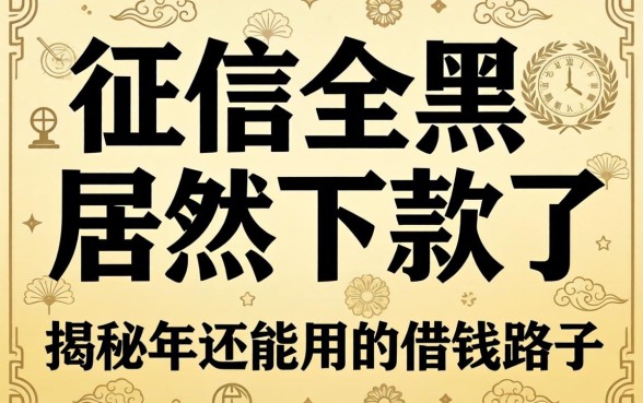 我征信全黑居然下款了，揭秘2026年还能用的借钱路子