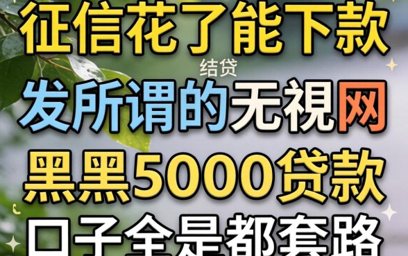 我试了那些号称征信花了能下款的网贷,结果发现所谓的无视网黑征信黑5000贷款口子全是套路