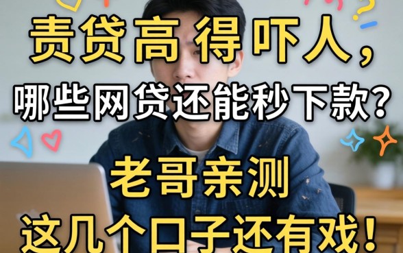 负债高得吓人，哪些网贷还能秒下款？老哥亲测这几个口子还有戏！
