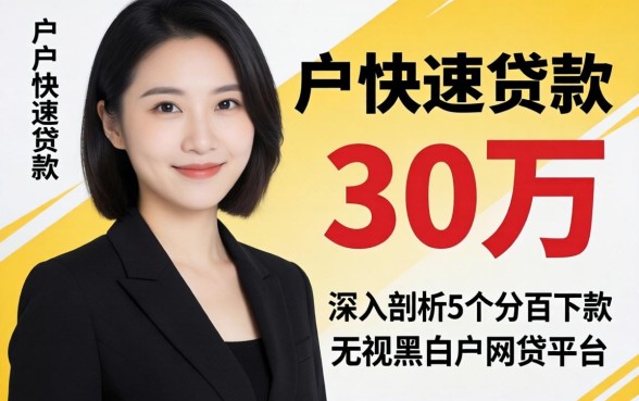 黑户快速贷款30万，深入剖析5个百分百下款无视黑白户网贷平台