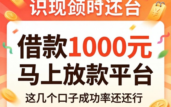 实测借款1000元马上放款的平台，这几个口子成功率还行