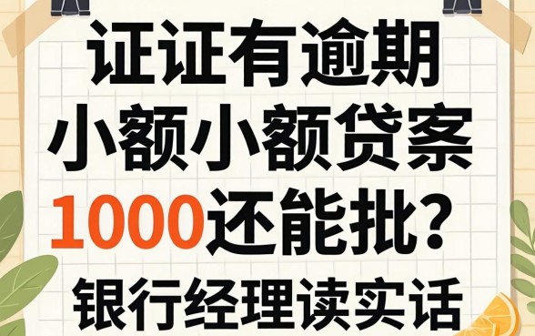 征信有逾期小额小额贷款1000还能批？银行经理说实话