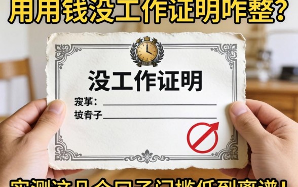 急用钱没工作证明咋整?实测这几个口子门槛低到离谱!