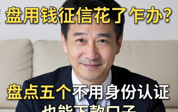 急用钱征信花了咋办？盘点五个不用身份认证也能下款的口子