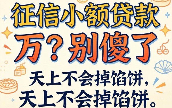 无征信小额贷款万？别傻了，天上不会掉馅饼