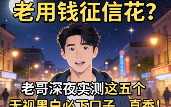 急用钱征信花?老哥深夜实测这五个无视黑白必下口子,真香!