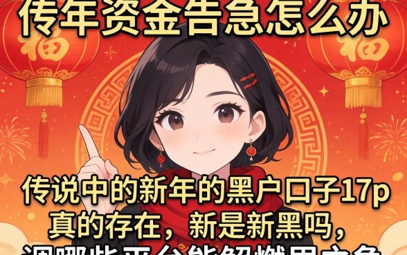 新年资金告急怎么办?传说中的新年的黑户口子17p真的存在吗?哪些平台能解燃眉之急?