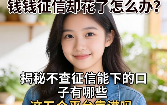 急需用钱征信却花了怎么办？揭秘不查征信能下的口子有哪些，这五个平台靠谱吗？