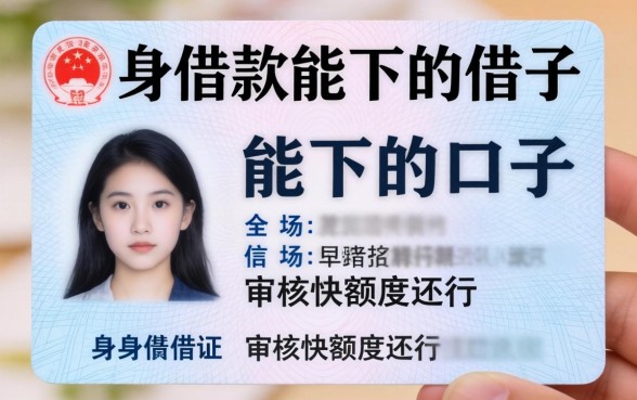 总结几个身份证借款能下的口子，审核快额度还行