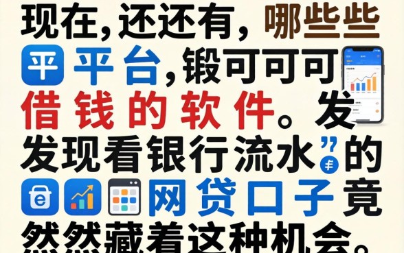 我翻遍了现在还有哪些平台可以借钱的软件，发现看银行流水的网贷口子竟然藏着这种机会