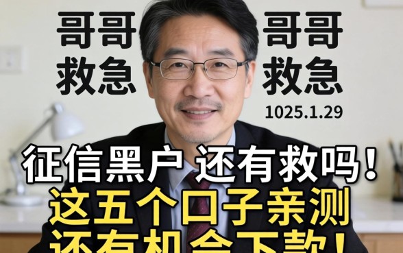 老哥们救急！我是征信黑户还有救吗？这五个口子亲测还有机会下款！