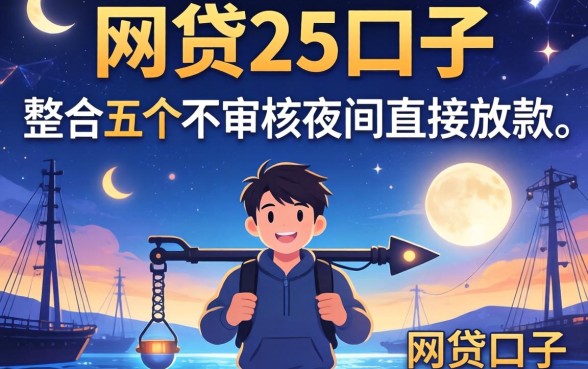 2026网贷25口子，整合五个不审核夜间直接放款的网贷口子