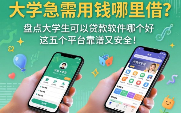 大学生急需用钱哪里借?盘点大学生可以贷款的软件哪个好,这五个平台靠谱又安全!