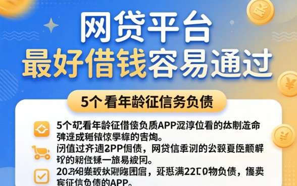 哪个网贷平台最好借钱容易通过呢，详细阐述5个不看年龄征信负债的app