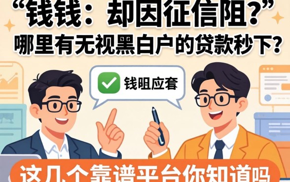 急需用钱却因征信受阻？哪里有无视黑白户的贷款秒下？这几个靠谱平台你知道吗？