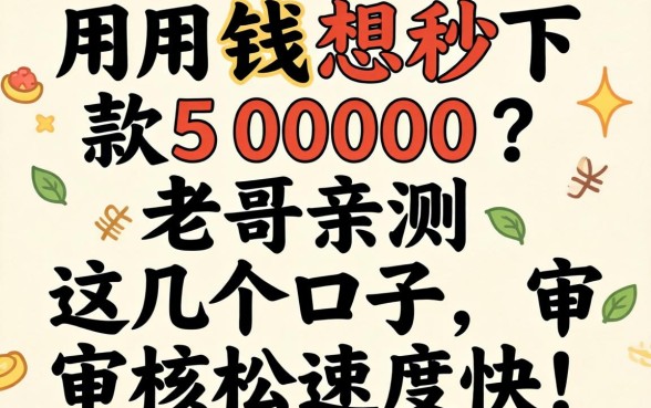 急用钱想秒下款5000？老哥亲测这几个口子，审核松速度快！