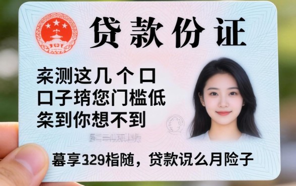 贷款需要身份证么？实测这几个口子门槛低到你想不到