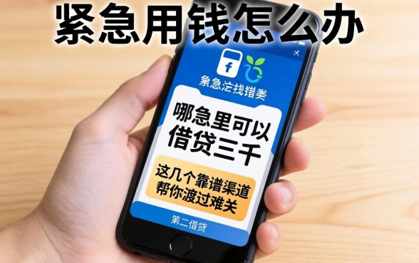 手头紧急用钱怎么办？手机哪里可以借钱三千？这几个靠谱渠道帮你渡过难关