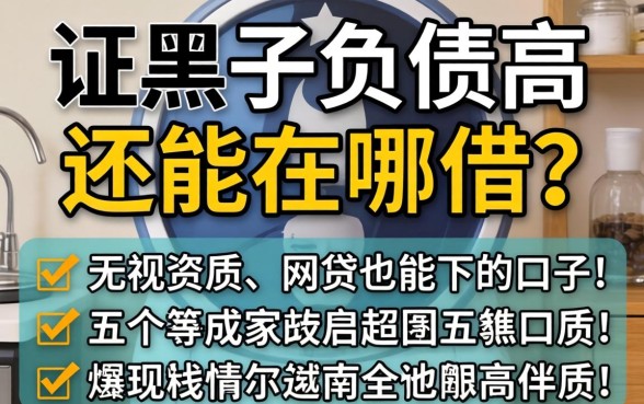征信黑了负债高还能在哪借？分享五个无视资质、网贷也能下的口子！