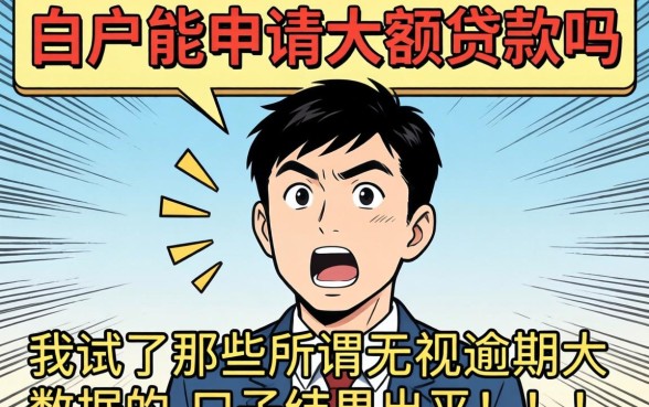 白户能申请大额贷款吗，我试了那些所谓无视逾期大数据的口子结果出乎意料