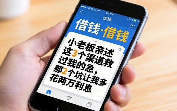 手机上在哪儿借钱？小老板亲述：这3个渠道救过我的急，那2个坑让我多花两万利息