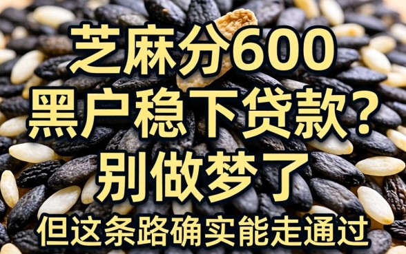 芝麻分600黑户稳下贷款?别做梦了,但这条路确实能走通
