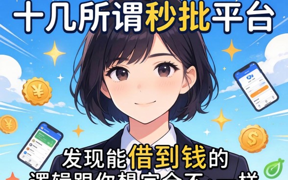 我试了十几个所谓的秒批平台，发现能借到钱的逻辑跟你想的完全不一样