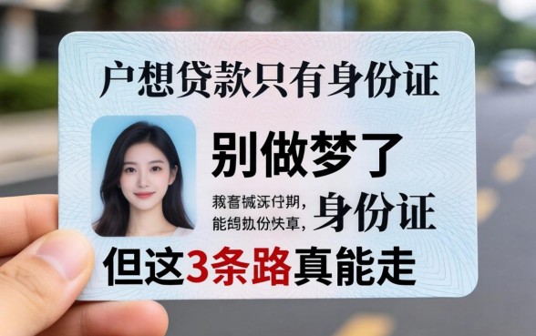 黑户想贷款只有身份证？别做梦了，但这3条路真能走