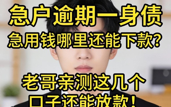 黑户逾期一身债，急用钱哪里还能下款？老哥亲测这几个口子还能放款！