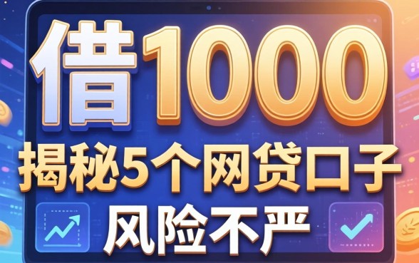 贷款借1000，揭秘5个网贷口子风控不严的软件