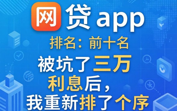 网贷app排名前十名：被坑了三万利息后，我重新排了个序