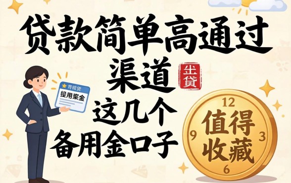 揭秘贷款简单高通过的渠道，这几个备用金口子值得收藏