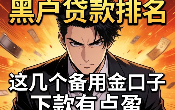 揭秘2026黑户贷款排名：这几个备用金口子下款有点猛