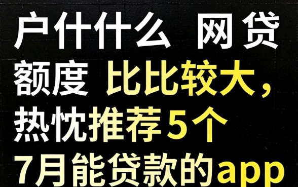 黑户什么网贷额度比较大,热忱推荐5个7月能贷款的app
