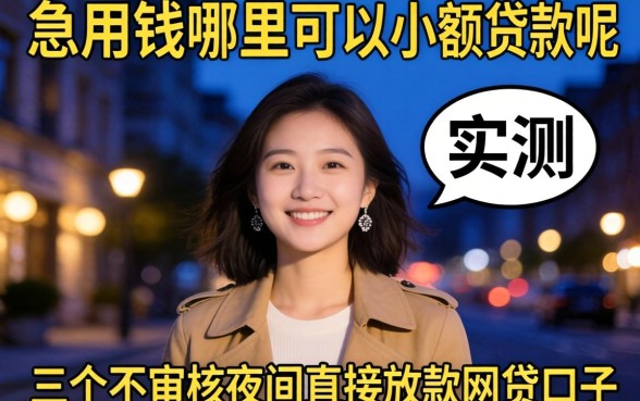 急用钱哪里可以小额贷款呢，实测三个不审核夜间直接放款的网贷口子
