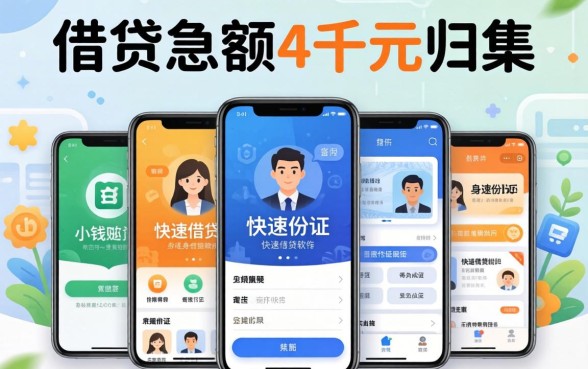 借钱急用小额4千元，归集五个手机和身份证快速借钱软件