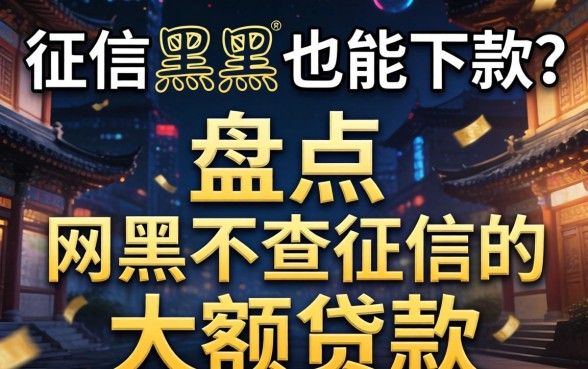 无视征信黑户也能下款?盘点网黑不查征信的大额贷款