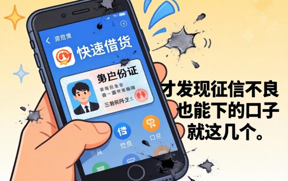 我翻烂了手机和身份证快速借钱app,才发现征信不良也能下的口子就这几个
