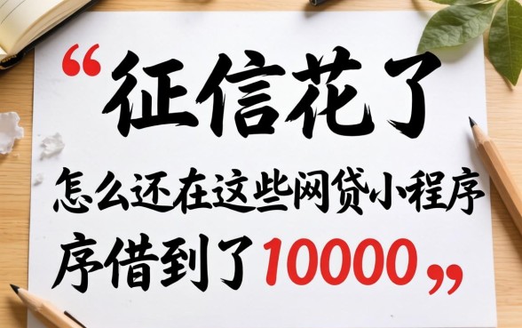 我征信花了，怎么还在这些网贷小程序借到了10000