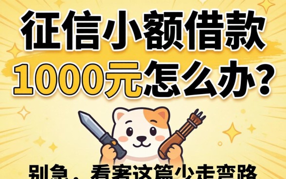 不征信小额借款1000元怎么办？别急，看完这篇少走弯路