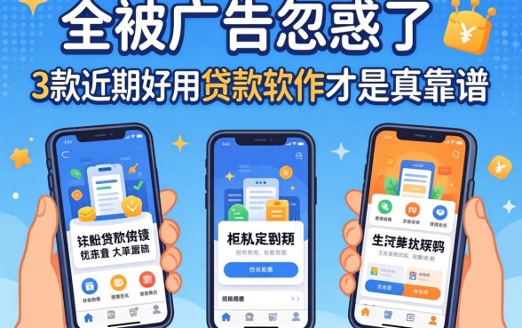 别被广告忽悠了，这3款近期好用贷款软件才是真靠谱