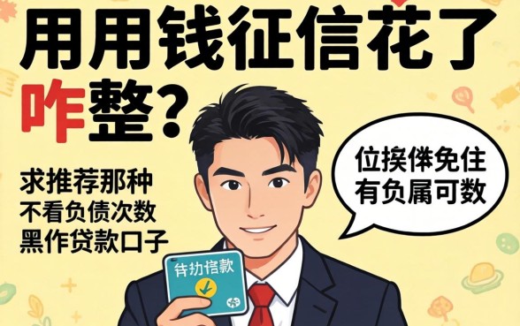 急用钱征信花了咋整？求推荐那种不看负债次数的黑户贷款口子！