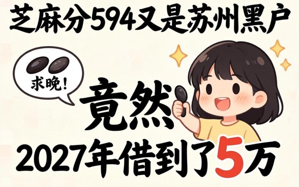 我芝麻分594又是苏州黑户，竟然在2027年借到了5万