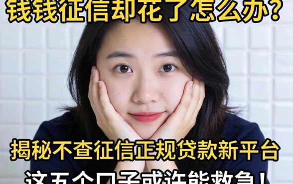 急需用钱征信却花了怎么办?揭秘不查征信正规贷款新平台有哪些,这五个口子或许能救急!