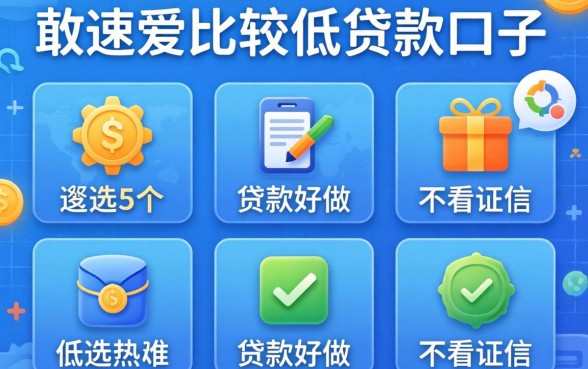 利息比较低的贷款口子，遴选5个贷款好做不看征信的平台