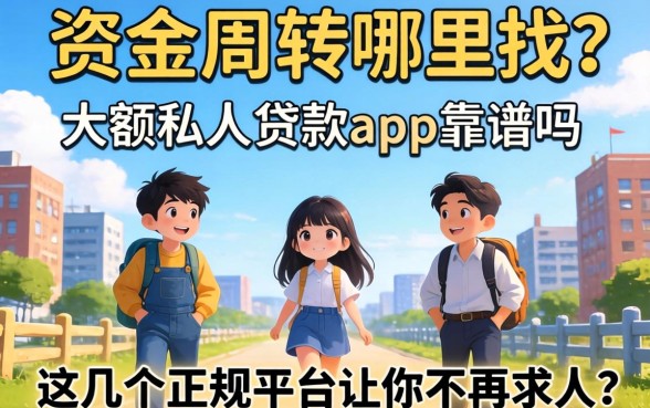 急需资金周转哪里找？大额私人贷款app靠谱吗？这几个正规平台让你不再求人