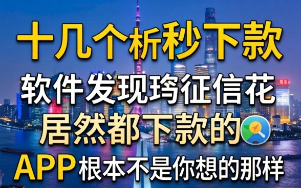 我试了十几个所谓秒下款的软件,发现征信花居然都下款的app根本不是你想的那样